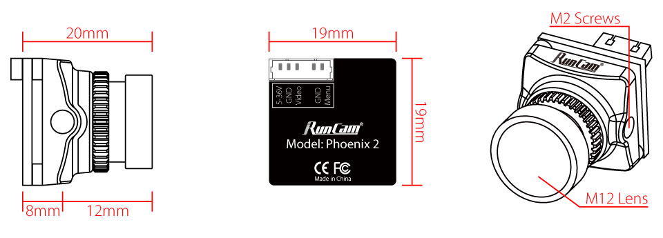 RunCam Phoenix 2 розміри